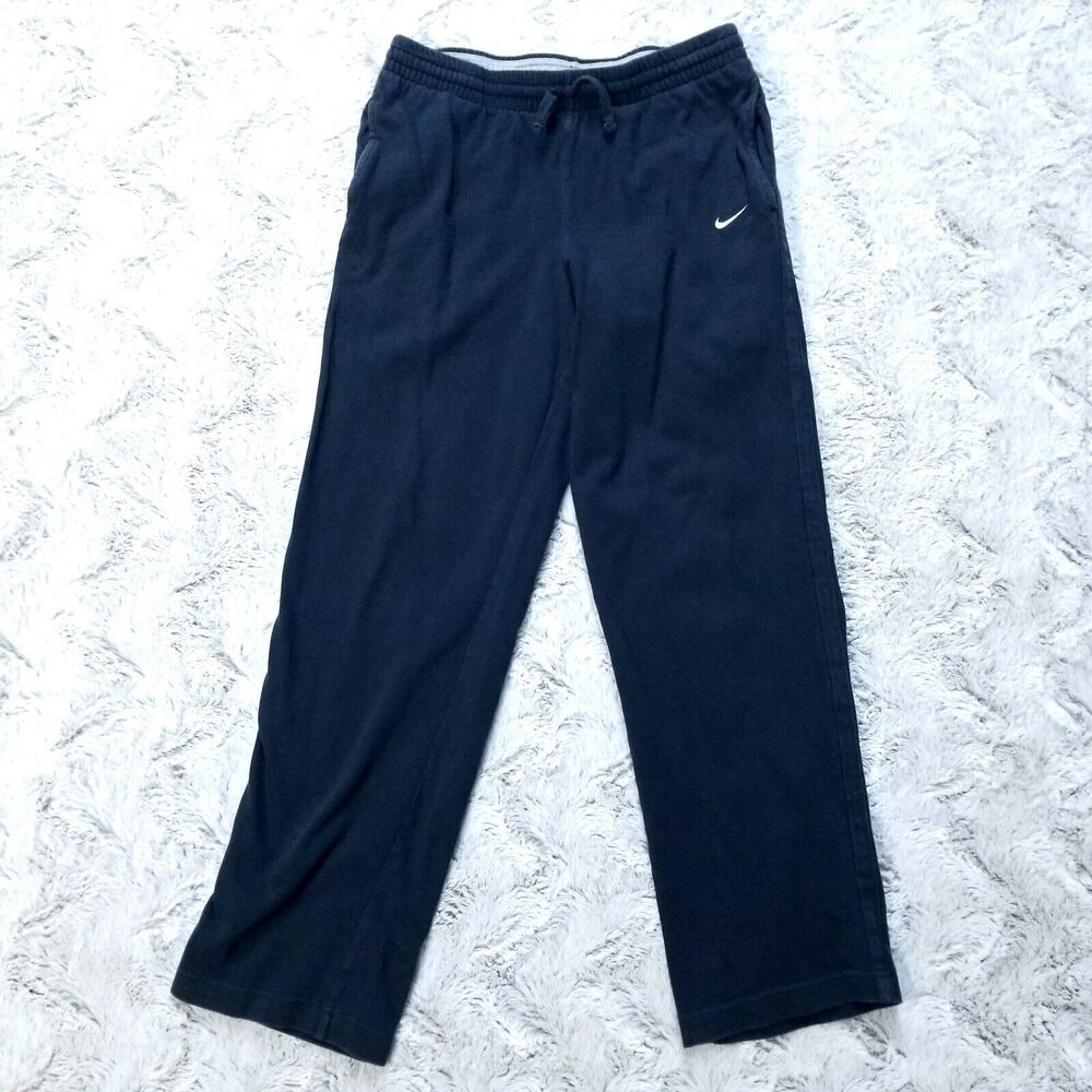 Nike Track Pants Mens Size Small Black Flat Front Straight Performance